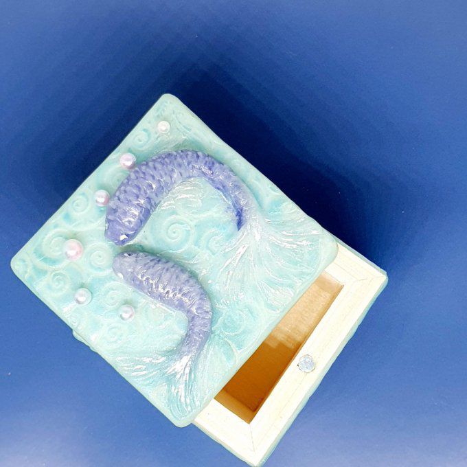 Boîte à bijoux - poissons rêve bleu