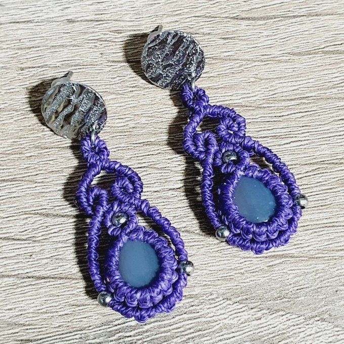 Boucles d'oreilles - Brume d'agate