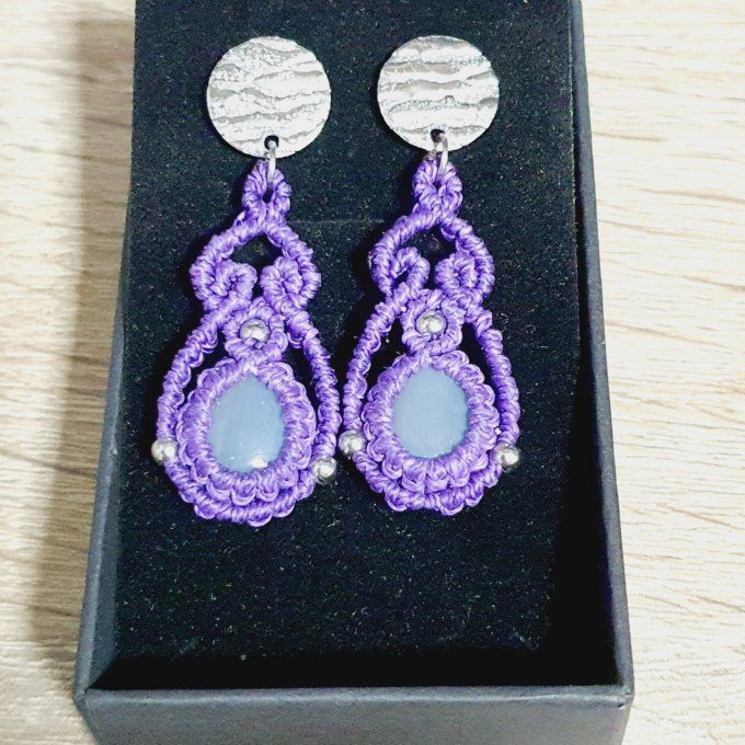 Boucles d'oreilles - Brume d'agate