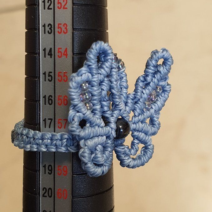Bague "L'apprivoisée" - papillon micro macramé