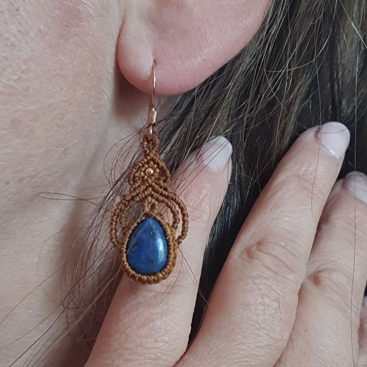Boucles d'oreille - lapis lazuli - "Éclats Célestes"