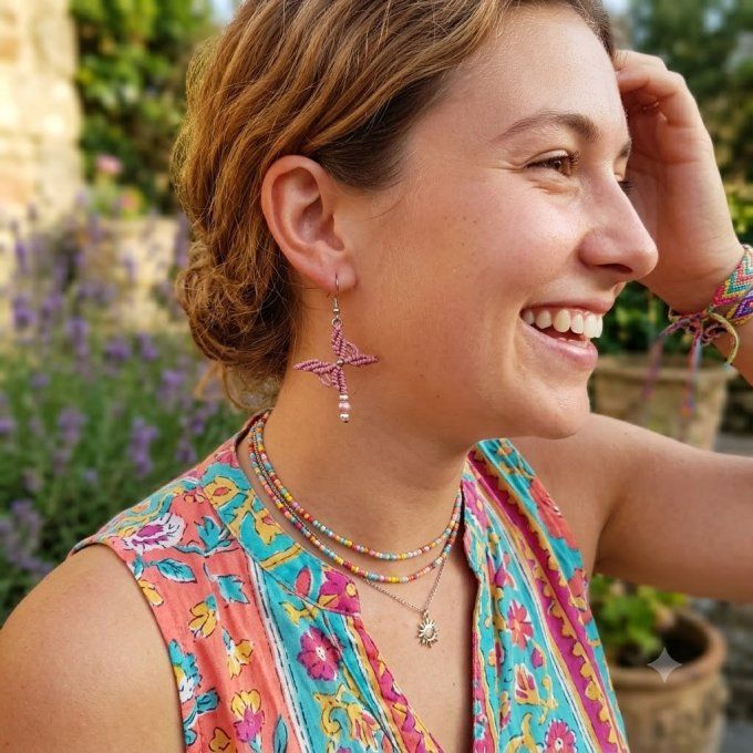 boucles d'oreilles papillons - micro-macramé