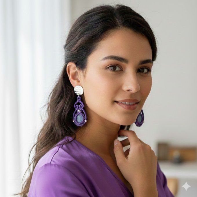 Boucles d'oreilles - Brume d'agate