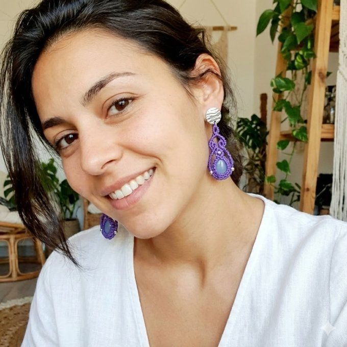 Boucles d'oreilles - Brume d'agate