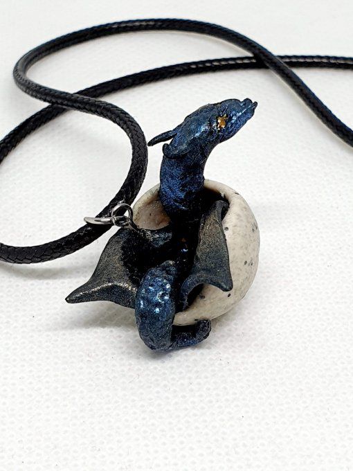 collier bébé dragon  - Bleu