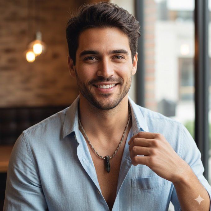 Collier Pointe - Howlite ou labradorite