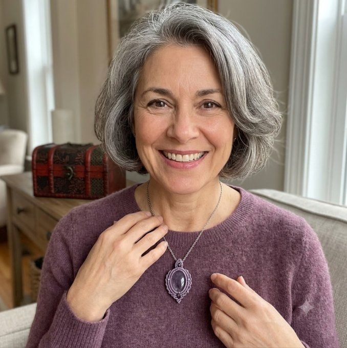 Collier pendentif améthyste
