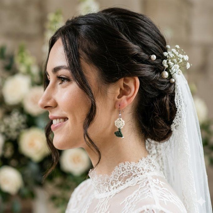 Boucles d'oreilles - petites roses