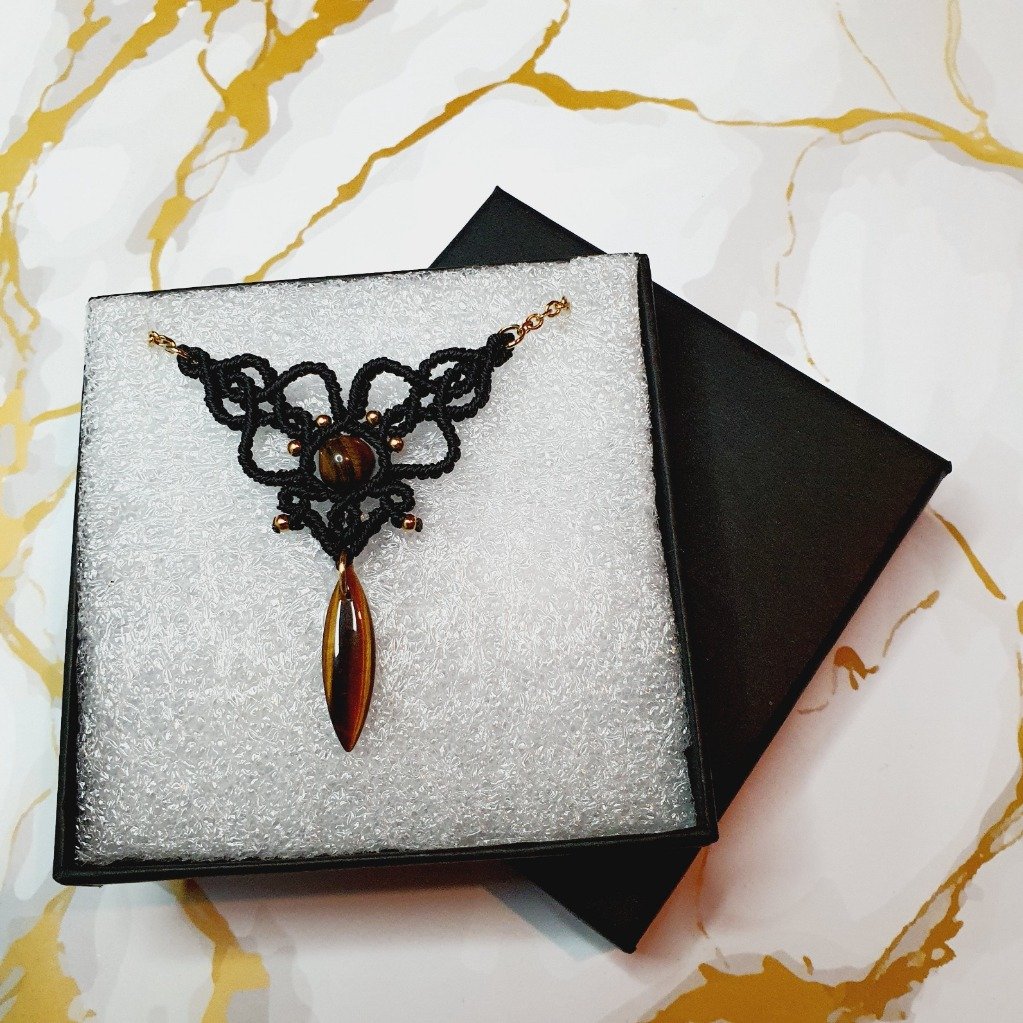 collier unique - oeil de tigre