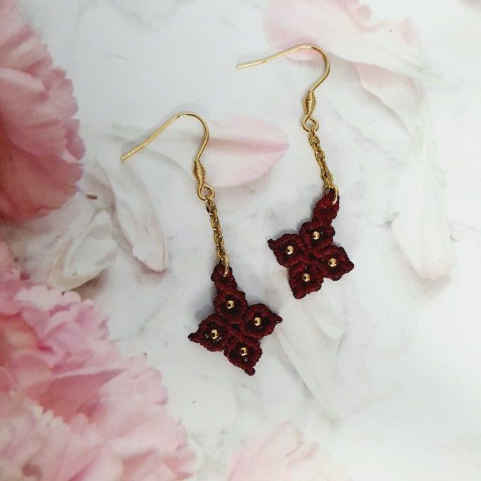 Boucles d'oreilles fleurs porte-bonheur