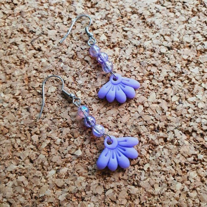 boucles d'oreilles pétales scintillantes