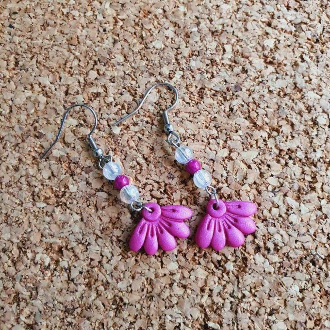 boucles d'oreilles pétales scintillantes