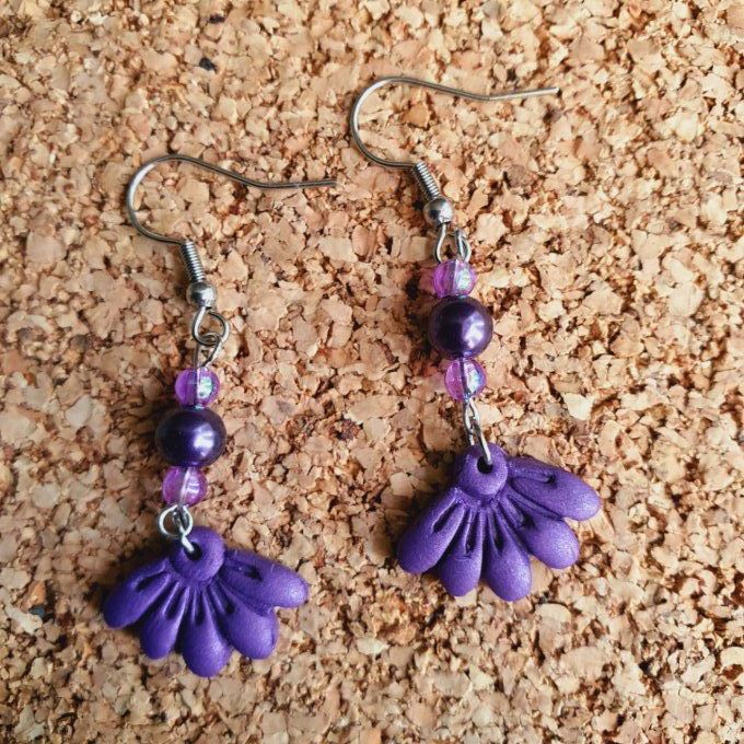 boucles d'oreilles pétales scintillantes