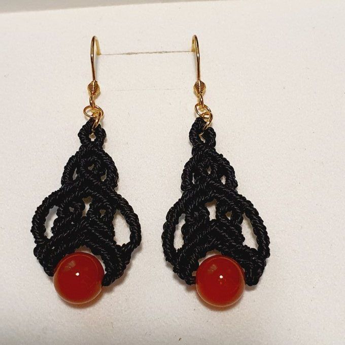 boucles d'oreille cornaline