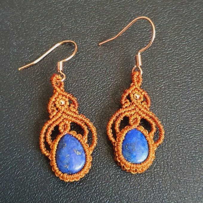 Boucles d'oreille - lapis lazuli - "Éclats Célestes"