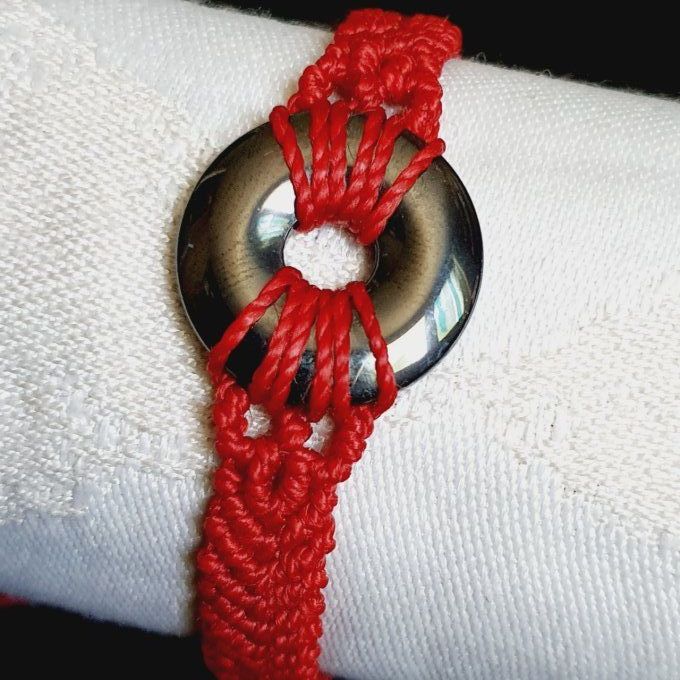 bracelet rouge - donut hématite