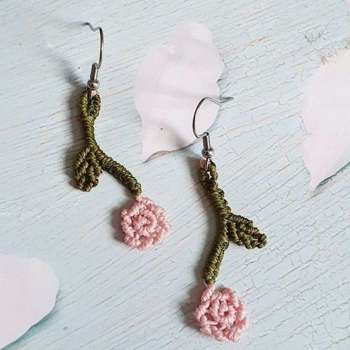 Boucles d'oreilles "roses délicates"